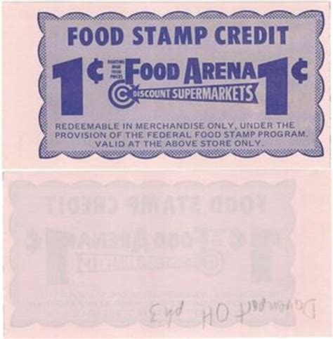 1 Cent Food Stamp Scrip Food Arena Estados Unidos Numista