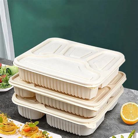 Compartment Eco Friendly Biodegradable Disposable Cornstarch Takeaway