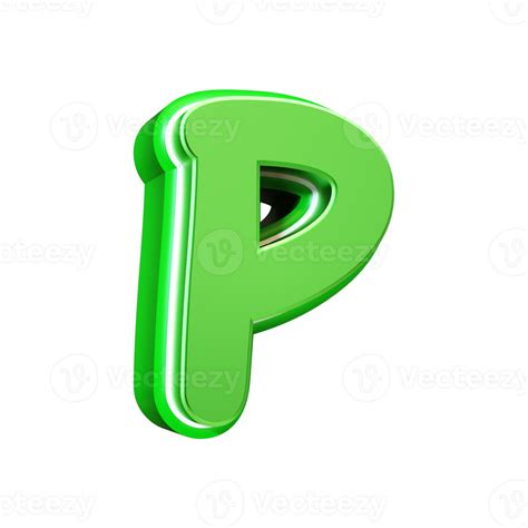 3d render green letter 28703529 PNG