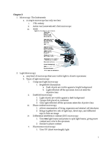 NRSG 205 Microbiology Week 2 Chapter 3 Microscopy The Instruments