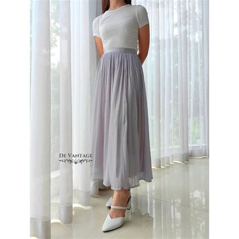 Jual Rok Plisket Shimmer Rok Maxi Silk Wanita Shopee Indonesia