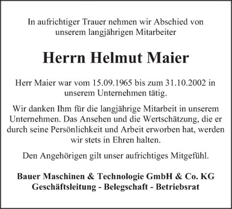 Traueranzeigen Von Helmut Maier Trauer Merkur De