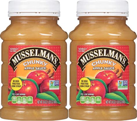 Musselman S Chunky Apple Sauce Pack Of 2 24 Oz Jars Grocery And Gourmet Food