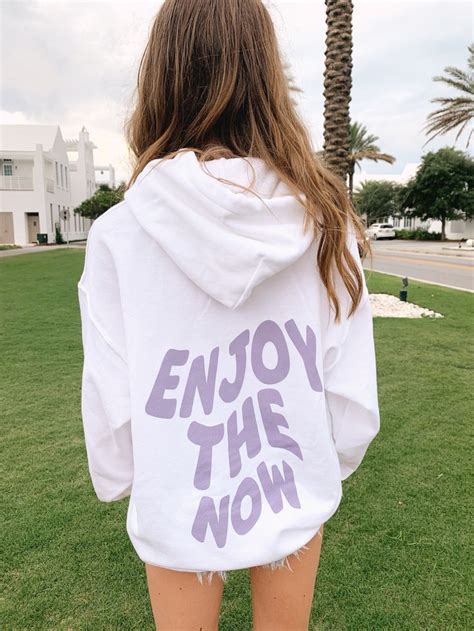 Enjoy The Now Lavender Aesthetic Hoodie Outfit Beach Outfit 30a By