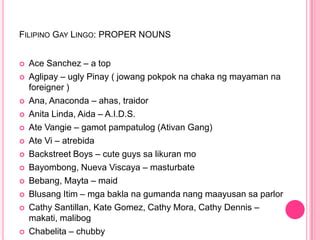 Understanding Filipino Gay Lingo PPTX