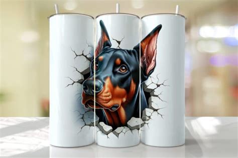 Doberman Pinscher Peeking Tumbler Wrap Graphic By Thedigitalstore