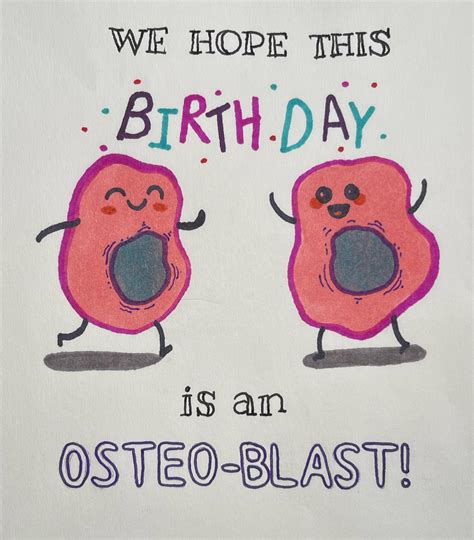 took a break from studying to make a cute medical-related birthday card