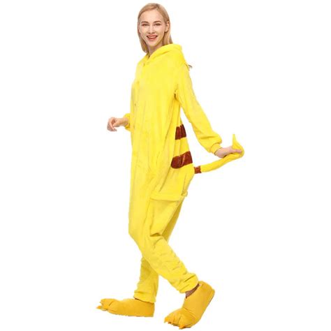 Kigurumi Pajama Yellow Anime Adult Animal Cartoon Hooded Onesie Women