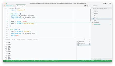 Hutscape Tutorials Blinky With Platformio Vs Code On Esp C