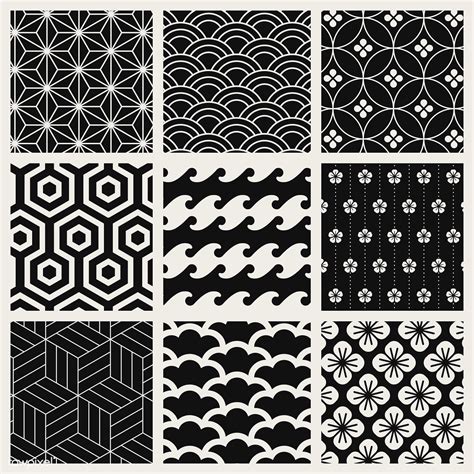 Japanese Inspired Pattern Vector Set Free Image By Rawpixel