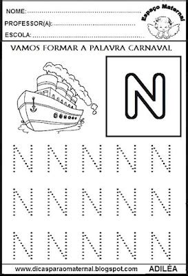 Coisas De Carnaval Com A Letra N - CARNAVAL - ATIVIDADES DE EDUCAÇÃO INFANTIL - Espaço Maternal