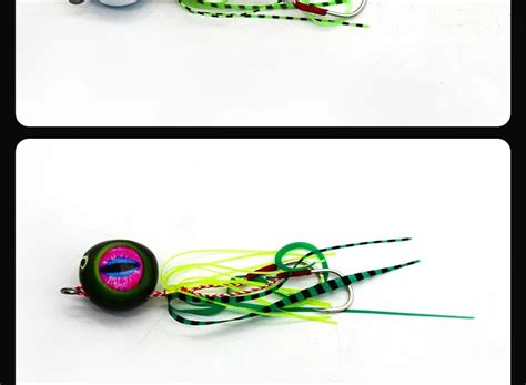 G G Deep Sea Jigging Metal Slow Jig Head With Rubber Skirts