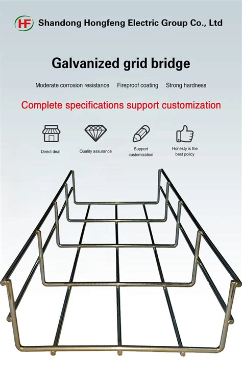 Cable Tray Factory 50mm 100mm Wire Mesh Basket Steel Metal Cable Tray Galvanized Wire Mesh Net