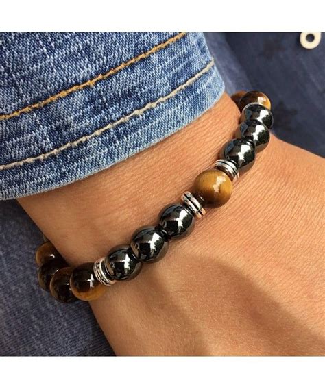 Pulsera Ojo De Tigre Extra Con Hematite Bolas Mm Tierradegemas