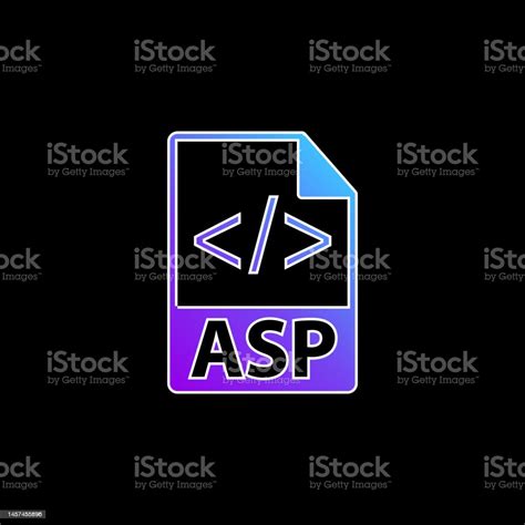 Asp File Format Symbol Blue Gradient Vector Icon Stock Illustration