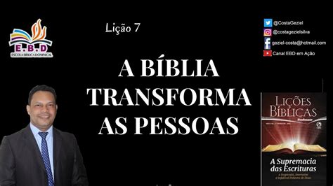 Li O A B Blia Transforma As Pessoas Youtube