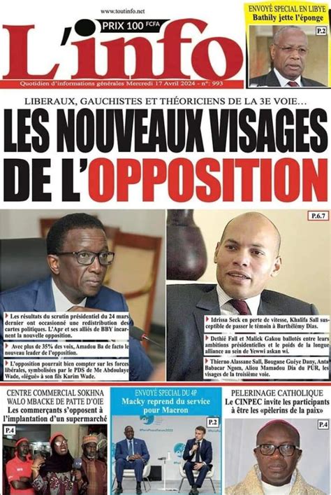 🇸🇳 Les Gros Titres Du Jour Au Sénégal Mercredi 17 Avril 2024 Netcomsn