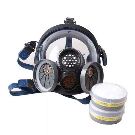 Protective Double Filter Cartridge Silica Gel Respirator Mask Full Face