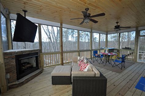 Covered Deck Addition with Custom Fireplace - Taber Residential