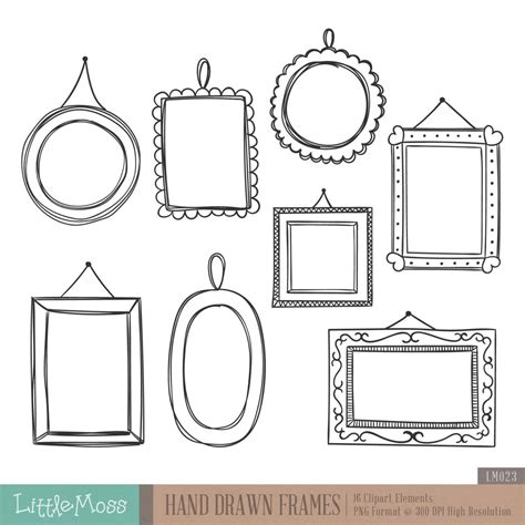 Hand Drawn Frames Digital Clipart Chalkboard Frames Clipart - Etsy