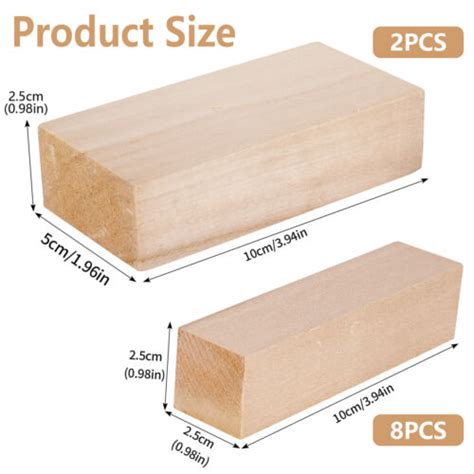 10Pcs Basswood Carving Block Natural Soft Wood Carving Block 2 Sizes