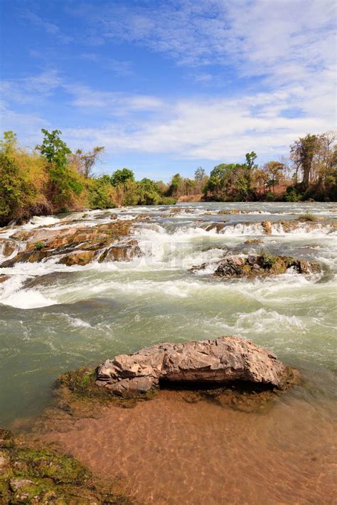 Khone Phapheng Waterfall Stock Image Colourbox