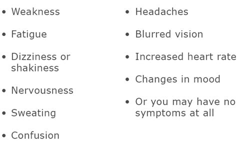 Hypoglycemia Signs And Symptoms Chart Ponasa