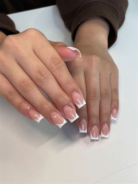 Pin By Lani On Nail Inspo In White Tip Acrylic Nails Short