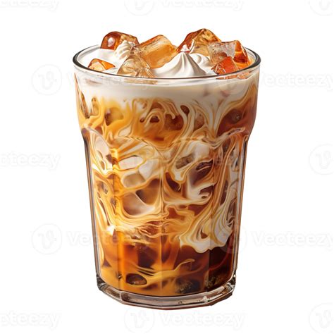 Iced Latte Coffee A Refreshing Cold Beverage Isolated On A Crystal