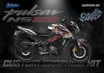 Vinyl Crazzywraps Custom Full Body Bajaj Pulsar Ns Set No