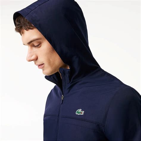 Lacoste Zipped Hooded Taffeta Sport Jacket Men Tracksuit Tops