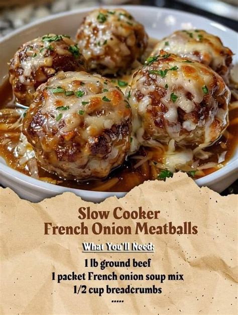 Recipe - RECIPE - Slow Cooker French Onion Meatballs | The Helper