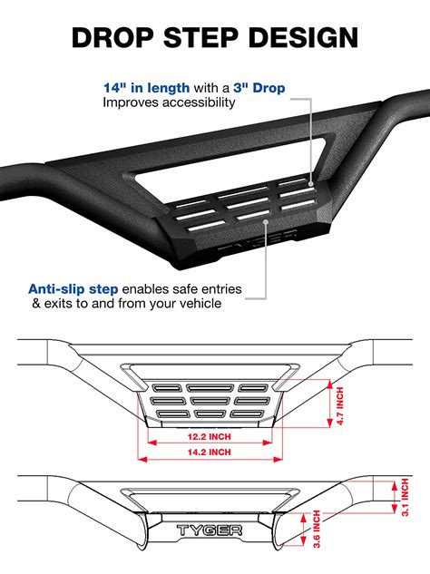 Tyger Auto TG LD2C60248 Tyger Lander Drop Step Running Boards