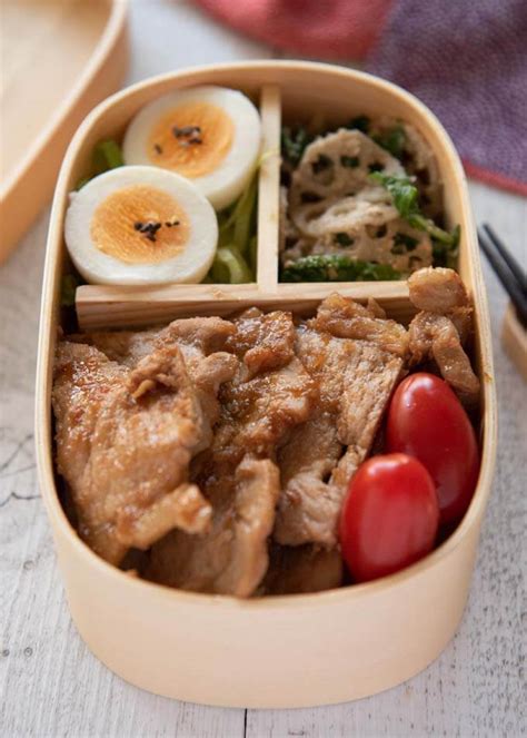 bento box pork shogayaki bento recipetin japan