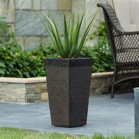 Luxen Home In H Tapered Square Brown Mgo Planter Fred Meyer