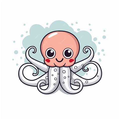 Premium Vector Cute Octopus Cartoon Vector Illustration Cute Octopus Character