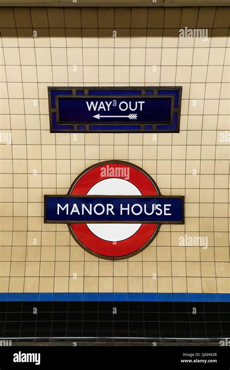 Manor House London Tube Sign In The Underground Stock Photo Alamy