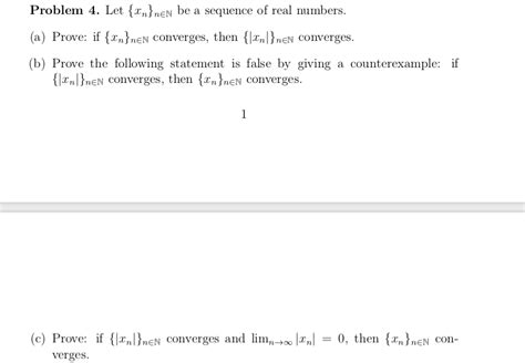 Solved Problem 4 Let N Nen Be A Sequence Of Real Numbers Chegg