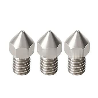 10Pcs Mk8 Stainless Steel Nozzle V5 V6 M6 Threaded 0 3Mm 0 4Mm 0 5Mm