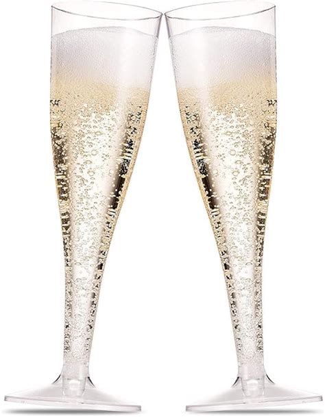 Amazon Munfix Pack Plastic Champagne Flutes Oz Clear