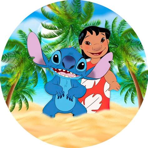 Painel Redondo Sublimado Lilo Stitch Elo Produtos Especiais Em