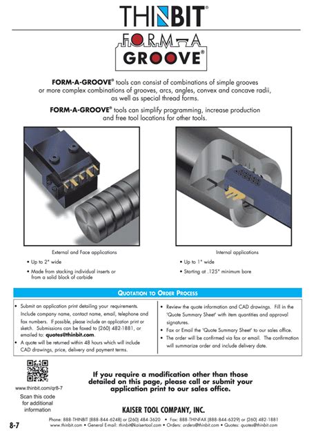 Fillable Online Form A Groove External And Internal Custom Made Metal