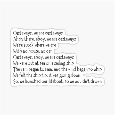 "Castaways Backyardigans Sticker tiktok song lyrics" Sticker for Sale ...