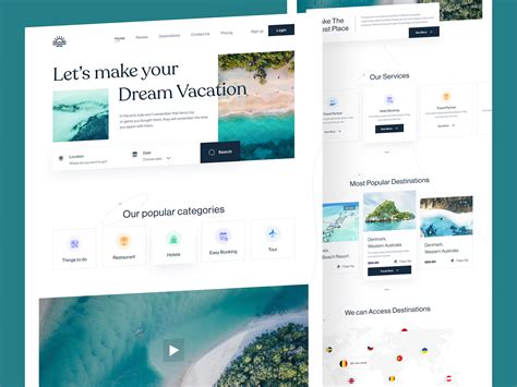 Travel Tour Agency Landing Page UI UX Design 1 Images Behance