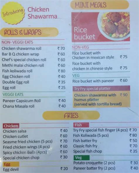 Try Fry Menu Menu For Try Fry New Market Area Kolkata Zomato