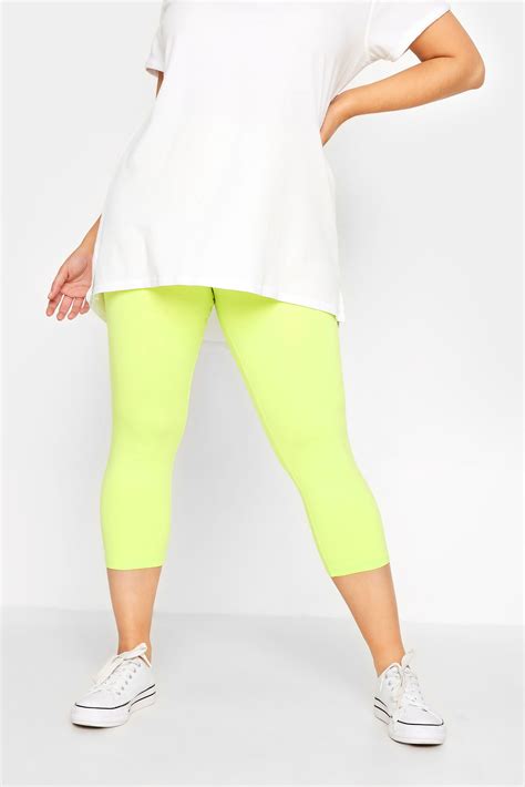 Yours For Good Plus Size Lime Green Cropped Leggings Yours Clothing