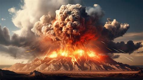 Premium Photo | The dynamic explosion of a volcano