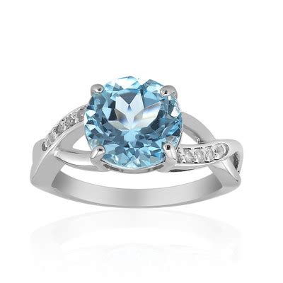 Anello In Argento Con Topazio Blu Cielo Yx Gioielli Juwelo