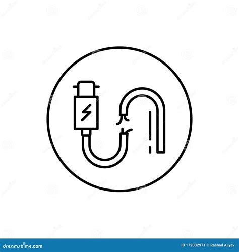 Broken Cable Connector Icon Simple Line Outline Vector Elements Of