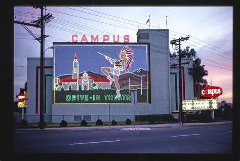 Campus Drive In Theater Closer View With Neon El Cajon Boulevard San